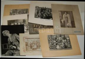 cca 1880-1940 27 darabos, nagyrészt keményhátú fotó tétel sok érdekességgel, tablókkal / vintage photo lot