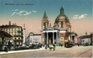 Warsaw St. Aleksander square with tram