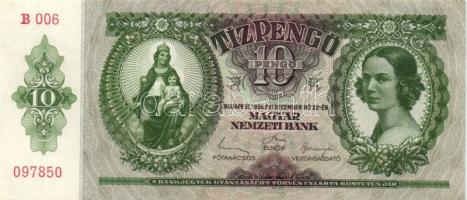 1936. 10P (8x) közte "*B" sorozat is és nagyon alacsony sorozatszámúak is T:II,II-,III