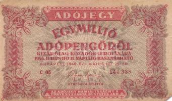 1946. 1.000.000AP fordított címer (5x) T:III