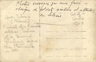 1921 Felső-Szilézia, Francia katona temetése, népszavazás előtti terrorista bombázás áldozata / 1921...