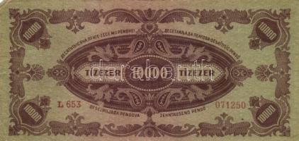 1945. 10.000P bélyeggel (10x) T:II,II-,III