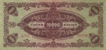 1945. 10.000P bélyeggel (10x) T:II,II-,III