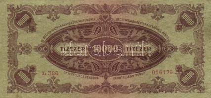 1945. 10.000P bélyeggel (10x) T:II,II-,III