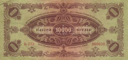 1945. 10.000P bélyeggel (10x) T:II,II-,III