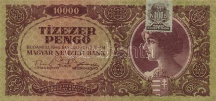 1945. 10.000P bélyeggel (10x) T:II,II-,III
