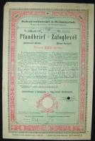 Nagyszeben 1907. "Nagy-Szebeni Földhitelintézet" Záloglevele 2000K-tól német és magyar nyelven szelvényekkel és szárazpecséttel