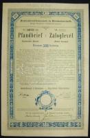 Nagyszeben 1895. "Nagy-Szebeni Földhitelintézet" Záloglevele 500K-ról német és magyar nyelven szelvényekkel és szárazpecséttel