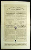 Nagybecskerek 1895. Torontáli Helyi Érdekü Vasutak Részletkötvénye 2000K-ról magyar és német nyelven,szép állapotban / Zrenjanin 1895. Torontal Commuter Rail particular bond 2000 Corona, in Hungarian and German, in good repair 