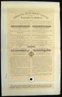 Nagybecskerek 1895. "Torontáli Helyi Érdekü Vasutak" Részletkötvénye 10.000K-ról magyar és német nyelven,szép állapotban / Zrenjanin 1895. Torontal Commuter Rail particular bond 10.000 Corona, in Hungarian and German, in good repair