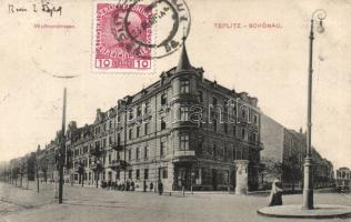 Teplice Wolfram street with tram