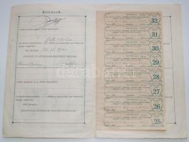 Jászapáti 1923. "Jászapáti Gőzmalom Részvénytársaság" részvénye 200K-ról szelvényekkel, fe...