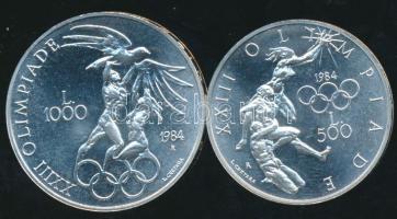 San Marino 1984. 500L Ag + 1000L Ag "XXIII. Nyári Olimpia" T:1
San Marino 1984. 500 Lire A...