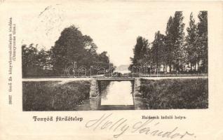 Fonyód fürdőtelep, halászok induló helye