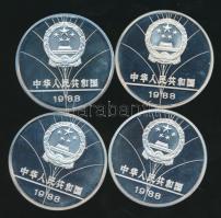 Kínai Köztársaság 1988. 5Y Ag (4x) "Lesiklás" + "Gátfutás" + "Vívás" +...