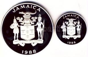 Jamaica 1988. 25$ Ag + 100$ Ag piefort (136g) "XXIV. Nyári Olimpia" T:PP / 
Jamaica 1988. ...