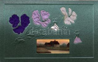 Litho, Emb. silk greeting card