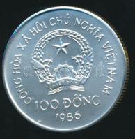 Vietnám 1986. 100D Ag "Labdarúgás" T:1 Csak 5000db! / 
Vietnam 1986. 100 Dong Ag "Soc...
