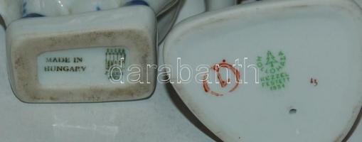 4 db klf porcelán figura: tehén, macska, fiúcska, bohóc