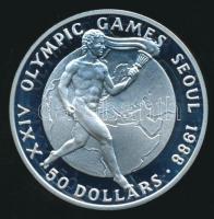 Cook-szigetek 1987. 50$ Ag "Nyári Olimpia / Szöul" T:PP / 
Cook Islands 1987. 50 Dollars A...