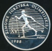 Lengyelország 1987. 1000Zl Ag "XV. Téli Olimpia" PRÓBA T:PP Csak 10000db! /  Poland 1987. 1000 Zlotych Ag "Winter Olympics" PRÓBA C:PP Only 10000 examples!
