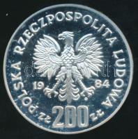 Lengyelország 1984. 200Zl Ag "XIV. Téli Olimpia (Gátfutó) / Sarajevo" T:PP / 
Poland 1984....