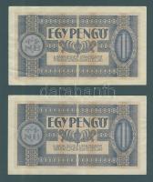 1938. 1P "*H" (2x) egymás utáni sorszámokkal! T:II