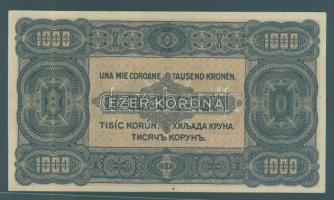 1923. 1000K "8 FILLÉR NYOLC FILLÉR" felülbélyegzéssel T:II+ (kissé restaurált)