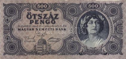 1945. 500P (4x) egymás utáni sorszámmal T:II,II-(egyik kissé papírhiányos)