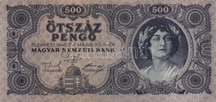1945. 500P (4x) egymás utáni sorszámmal T:II,II-(egyik kissé papírhiányos)
