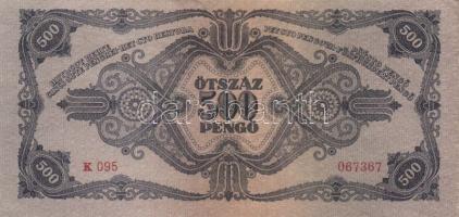 1945. 500P (4x) egymás utáni sorszámmal T:II,II-(egyik kissé papírhiányos)