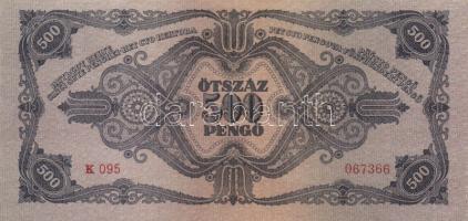 1945. 500P (4x) egymás utáni sorszámmal T:II,II-(egyik kissé papírhiányos)