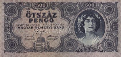 1945. 500P (4x) egymás utáni sorszámmal T:II,II-(egyik kissé papírhiányos)