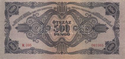 1945. 500P (4x) egymás utáni sorszámmal T:II,II-(egyik kissé papírhiányos)