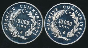 Törökország 1988. 10000L Ag "Téli Olimpia" + 10000L Ag "Nyári Olimpia" T:PP Csak...