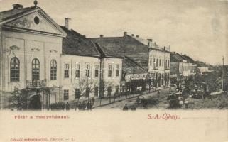 Sátoraljaújhely főtér a megyeházzal, Divald