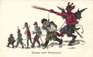 Krampus, political satire, war propaganda