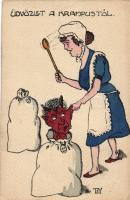 Krampus, housewife, hand-painted