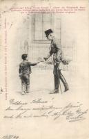 1899 Buziás Kaiser-Manöver; Franz Joseph meeting a boy