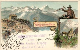 Sasso Nero (Schwarzenstein) alpine house litho s: Heubner