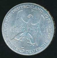NSZK 1978D. 5M Ag "Gustav Stresemann" T:2+ /
GFR 1978D 5 Mark Ag "Gustav Stresemann&q...
