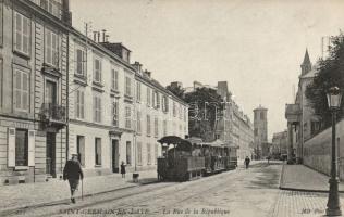 Saint-Germain-en-Laye Republic street with city railway