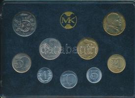 Szlovákia 1992. 1h-10Sk 9klf forgalmi érme szettben T:1 / Slovakia 1992. 1 Halierov-10 Korun 9 different coins in set C:Unc