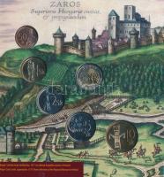 Szlovákia 2005. 50h-10K 5db klf érme + Zaros, Saris emlékérem "Szlovákia Történelmi Vidékei" bemutató szettben T:BU / Slovakia 2005. 50 Halierov-10 Korun 5 different coins + "Zemplin" medallion in set of "Historical Regions of Slovakia" C:BU