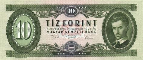 1975. 10Ft (4x) egymás utáni sorszámmal T:I