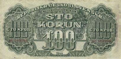 Csehszlovákia 1944. 20K + 100K T:II,II-(kis szakadás) /
Czechoslovakia 1944. 20 Korun + 100 Korun C:...