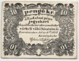 Komárom 1849. 10Pengő Kr váltópénz T:II