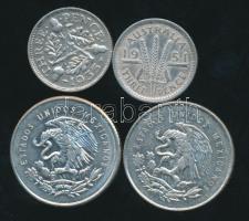 Kis ezüst tétel: Nagy Britannia 1933. 3p Ag + Mexikó 1950-51. 25c Ag (2x) + Ausztrália 1951. 3p Ag T...