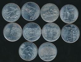 USA 1999-2008. 1/4$ (10x) emlékkiadások, mindegyik különböző állam T:1,2 /
USA 1999-2008. 1/4 Dollar...