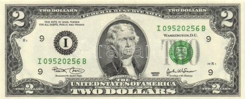 USA 2003. 2$ (2x) egymás utáni sorszámmal T:I /
USA 2003. 2 Dollars (2x) sequential serial number C:...